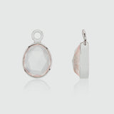 Manhattan Silver & Rose Quartz Interchangeable Gemstone Earrings-Auree Jewellery