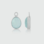 Manhattan Aqua Chalcedony & Silver Interchangeable Gemstone Drops
