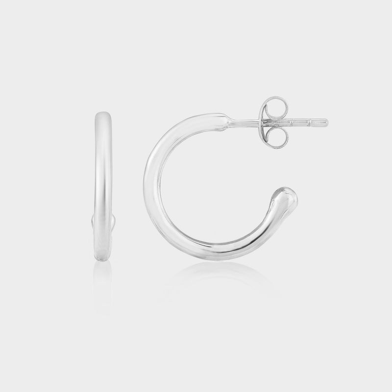 Manhattan Sterling Silver Hoop Earrings-Auree Jewellery