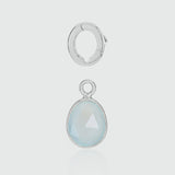 Manhattan Silver & Rose Quartz Interchangeable Gemstone Earrings-Auree Jewellery