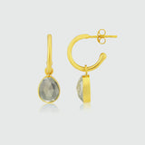 Manhattan Gold & Green Amethyst Interchangeable Gemstone Earrings