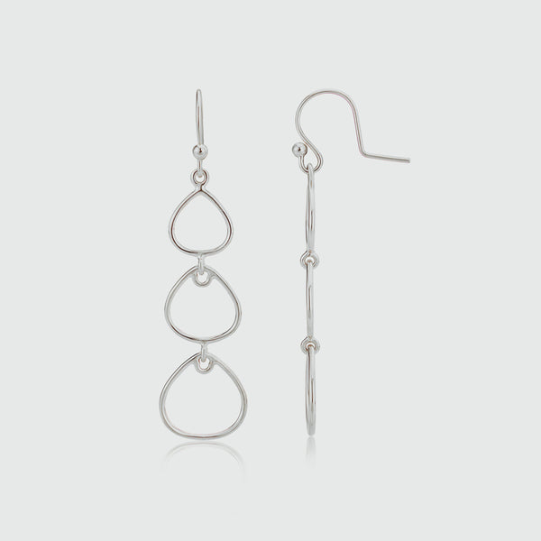 Marseille Triple Sterling Silver Drop Earrings