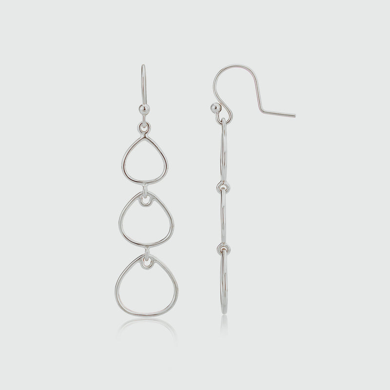 Marseille Triple Sterling Silver Drop Earrings