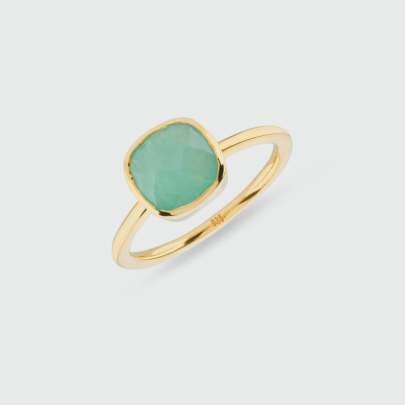 Mondello Aqua Quartz Gold Vermeil Ring-Auree Jewellery