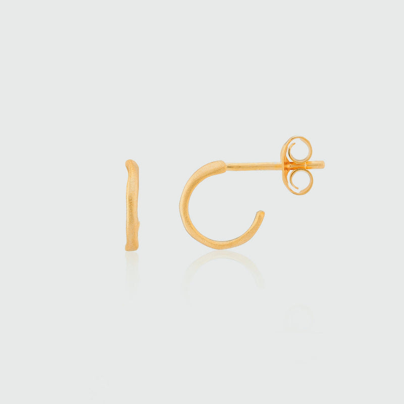 Olivera Micro Brushed Gold Vermeil Hoop Earrings