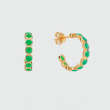 Ortigia Chrysoprase & Gold Vermeil Hoop Earrings-Auree Jewellery