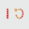 Ortigia Fuchsia Chalcedony Hoop Earrings-Auree Jewellery