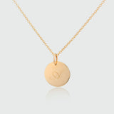 Pre-Engraved 'M' Pembroke Gold Disc Pendant (no chain)