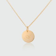 Pre-Engraved 'S' Pembroke Gold Disc Pendant (no chain)-Auree Jewellery