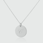 Pembroke Sterling Silver Large 19mm Disc Pendant-Auree Jewellery