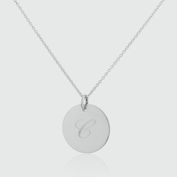 Pembroke Sterling Silver Large 19mm Disc Pendant-Auree Jewellery