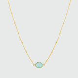 Pollara Aqua Chalcedony & Gold Vermeil Beaded Necklace
