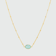 Pollara Aqua Chalcedony & Gold Vermeil Beaded Necklace