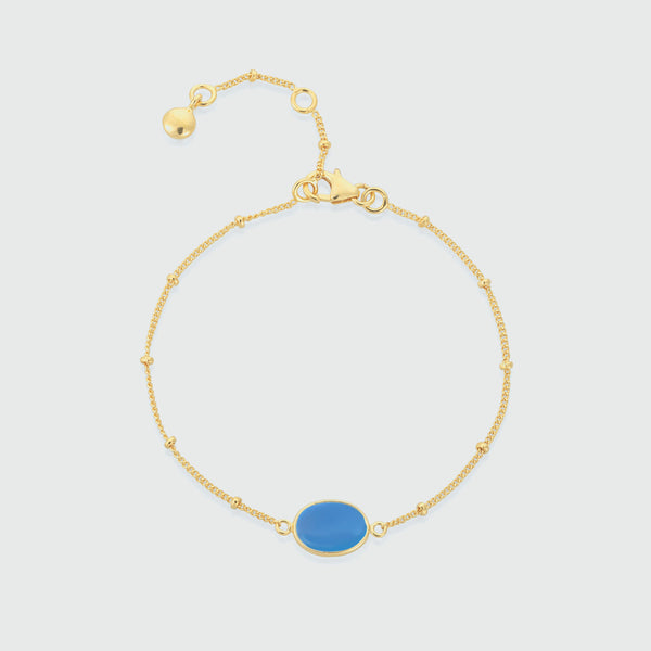 Pollara Blue Chalcedony & Gold Vermeil Beaded Bracelet