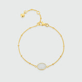 Pollara Moonstone  & Gold Vermeil Beaded Bracelet
