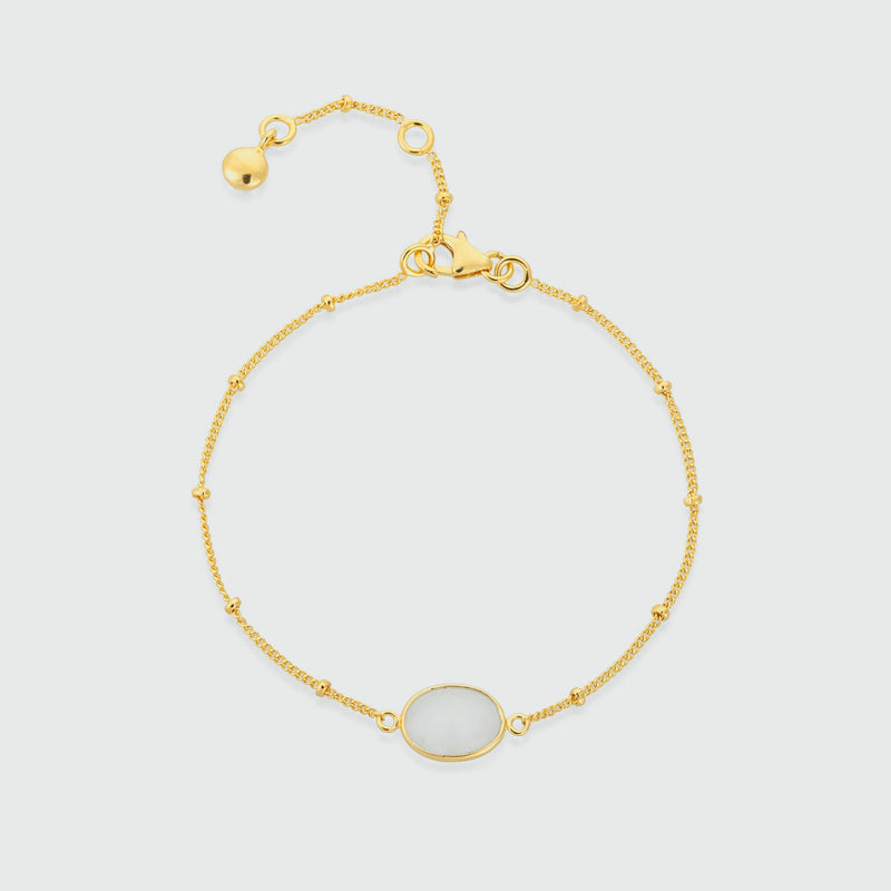 Pollara Moonstone  & Gold Vermeil Beaded Bracelet