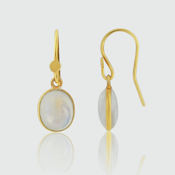 Pollara Gold Vermeil & Cabouchon Moonstone Earrings