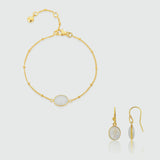 Pollara Moonstone & Gold Vermeil Beaded Jewellery Set