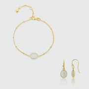 Pollara Moonstone & Gold Vermeil Beaded Jewellery Set