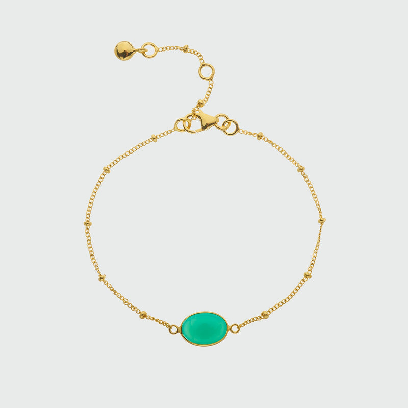 Pollara Chrysoprase & Gold Vermeil Beaded Bracelet-Auree Jewellery