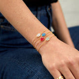 Pollara Fuchsia Pink Chalcedony & Gold Vermeil Beaded Bracelet-Auree Jewellery