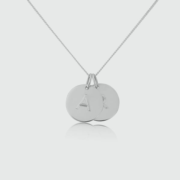 Pembroke Sterling Silver Disc Duo Necklace-Auree Jewellery