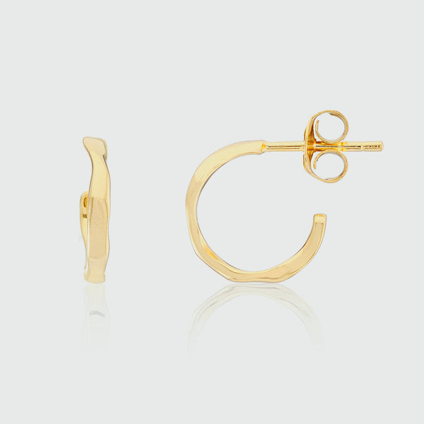 Ronda Mini Piccolo Polished Gold Vermeil Hoop Earrings-Auree Jewellery