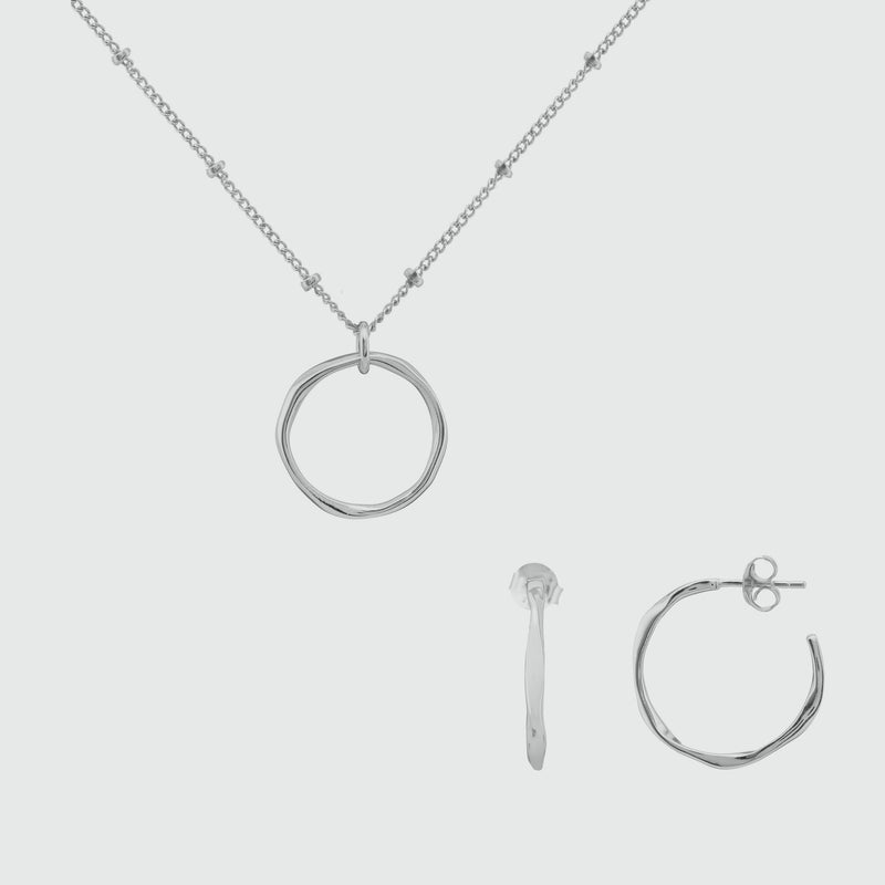 Ronda Round Sterling Silver Jewellery Set-Auree Jewellery