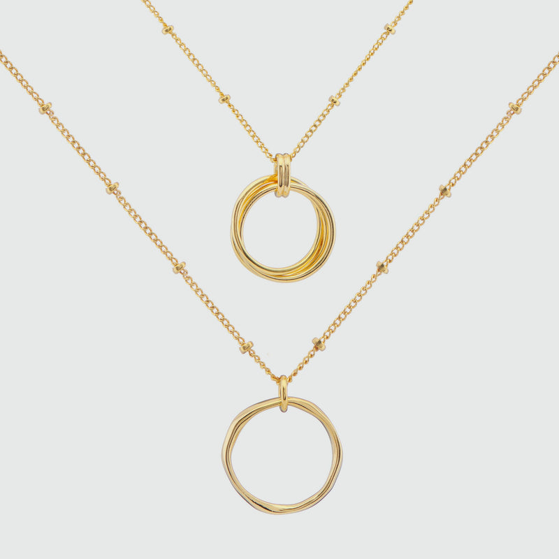 Andalucia Yellow Gold Vermeil Layering Necklace Set-Auree Jewellery