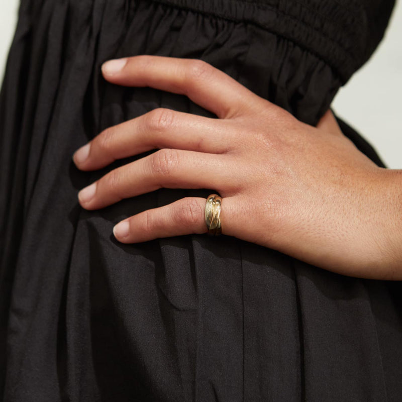 Commutative Ring|unisex Stainless Steel 3mm Braided Interlocking Anxiety  Ring - Wedding Band