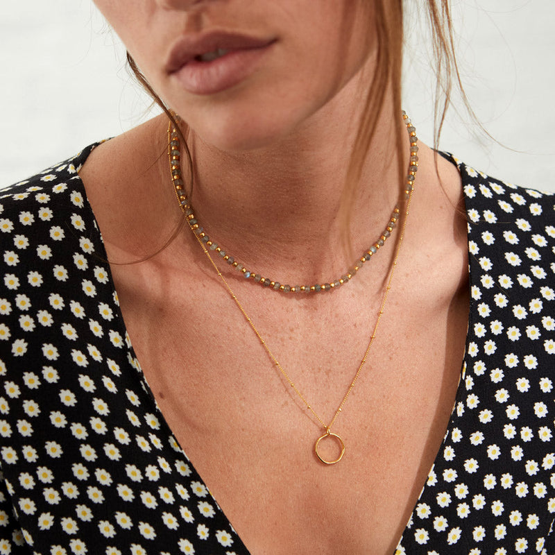 Sapa Labradorite & Yellow Gold Vermeil Nugget Necklace