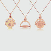 Seychelles Rose Gold Spinning Love, Travel, Laugh Pendant