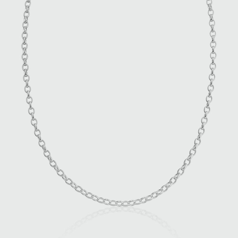 Shalcomb Sterling Silver Belcher Link Necklace-Auree Jewellery