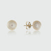 Seville White Pearl & Gold Vermeil Stud Earrings-Auree Jewellery