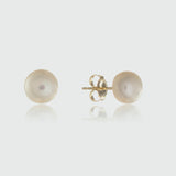 Thurloe White Pearl & 9ct Gold Stud Earrings