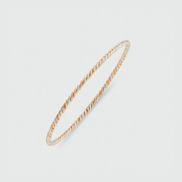Tryon 9ct Three Colour Gold Twisted Bangle