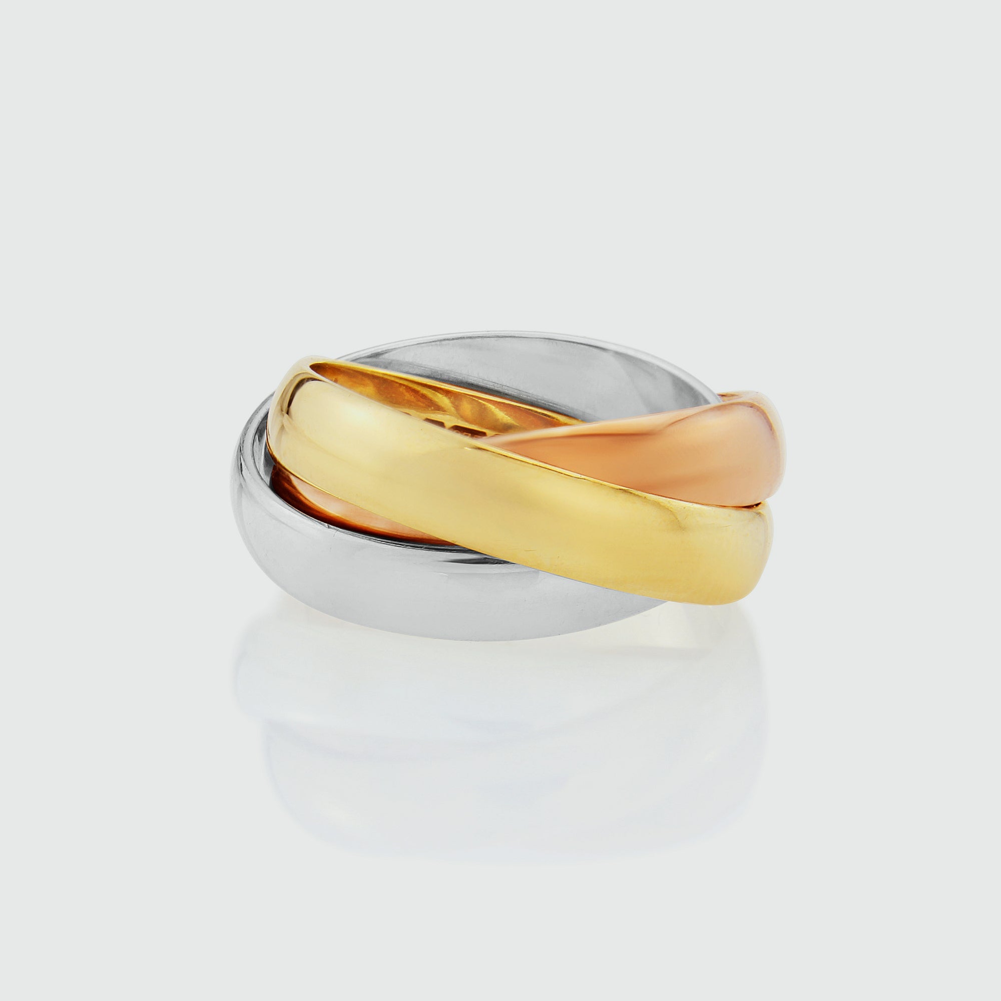 Russian Wedding Ring, 9ct Three Colour Gold, 4mm | Auree Jewellery