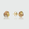 Walton 9ct Three Colour Gold Knot Earrings-Auree Jewellery