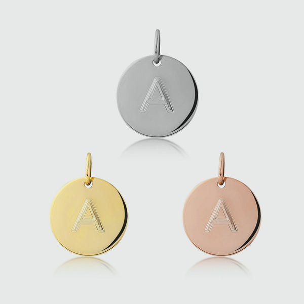 Pre-Engraved 9ct Gold Disc Pendants (No Chain)-Auree Jewellery