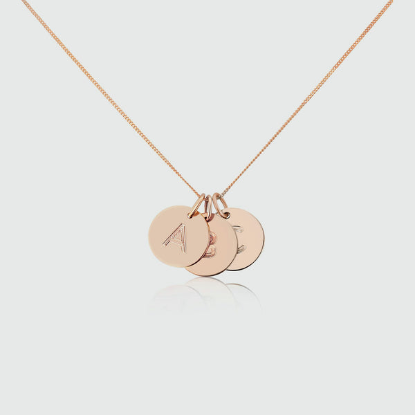 Westbourne 9ct Rose Gold Disc Trio Necklace-Auree Jewellery