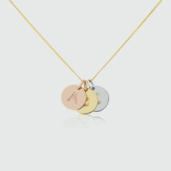 Pre-Engraved 9ct Gold Disc Pendants (No Chain)-Auree Jewellery