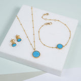 Barcelona December Birthstone Turquoise & Gold Vermeil Jewellery Set-Auree Jewellery