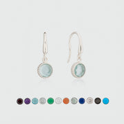 Barcelona Sterling Silver Birthstone Hook Earrings-Auree Jewellery