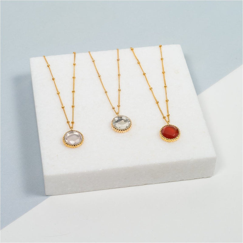 Barcelona October Birthstone Rose Quartz & Gold Vermeil Jewellery Set-Auree Jewellery