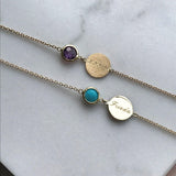 Bali 9ct Gold Blue Topaz March Birthstone Bracelet-Auree Jewellery