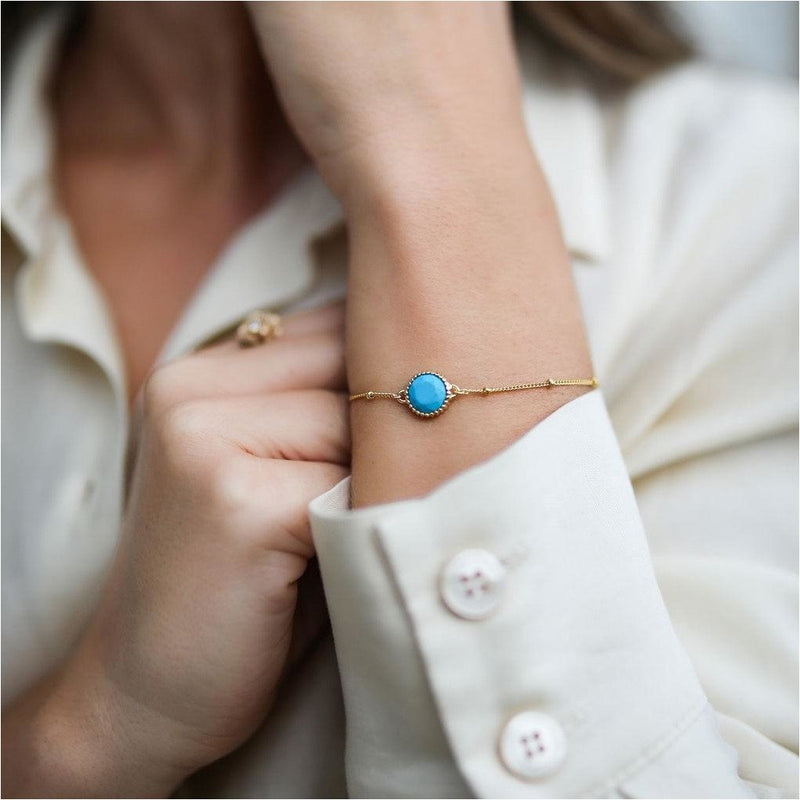 Barcelona December Turquoise Birthstone Bracelet-Auree Jewellery