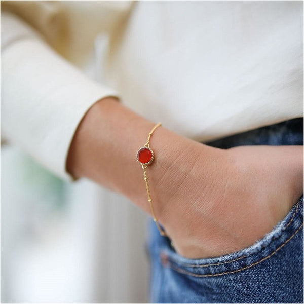 Barcelona July Carnelian Birthstone Bracelet-Auree Jewellery