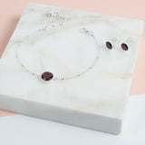 Barcelona Silver January Garnet Birthstone Bracelet-Auree Jewellery