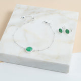 Barcelona Silver May Chrysoprase Birthstone Bracelet-Auree Jewellery