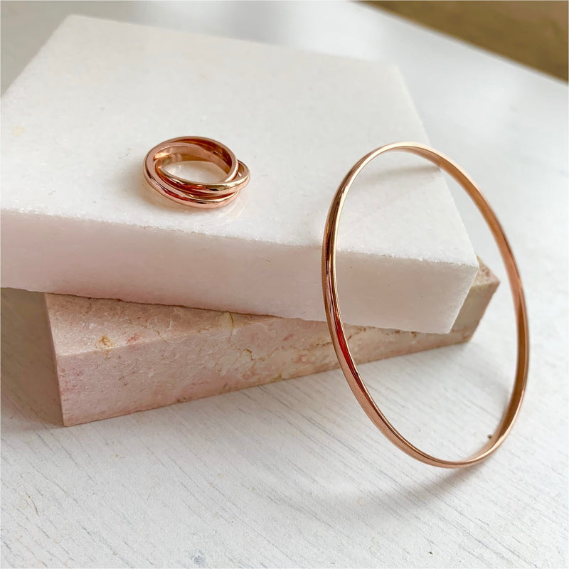 Brompton 9ct Rose Gold Bangle-Auree Jewellery